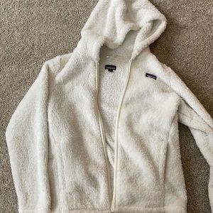 White fluffy Zip Up Patagonia